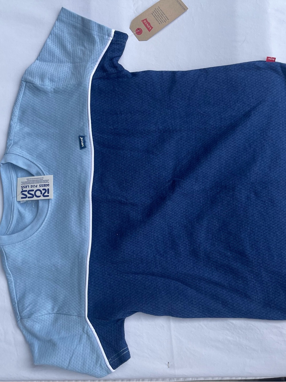 Levi's Two-Tone Light Blue & Navy Crewneck Sweater